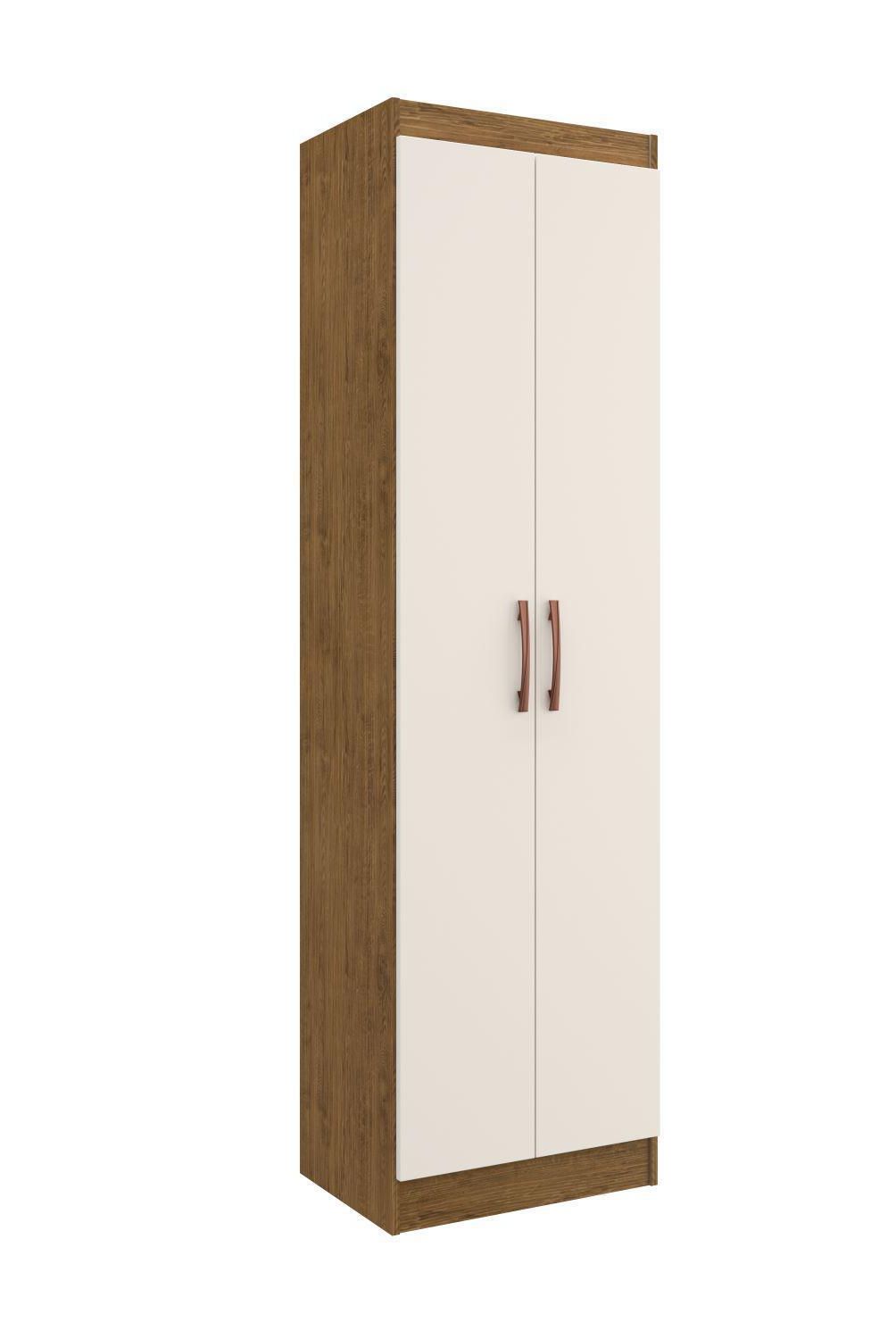 AMUV - Clóset Zapatera 2 Puerta(s) 5 Repisa(s) 50xx36 cm Blanco/Café