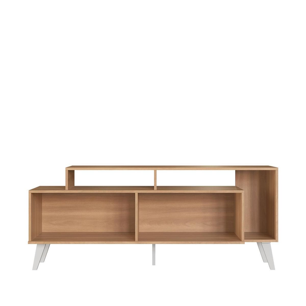 AMUV - Rack TV 60 " Lisboa Blanco/Café 151.5x62x36 cm