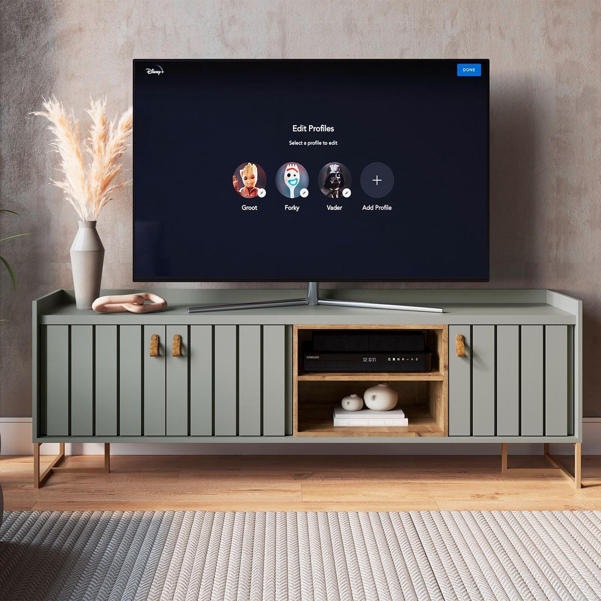 AMUV - Rack TV 60 " Grace Gris 180x61.5x38 cm