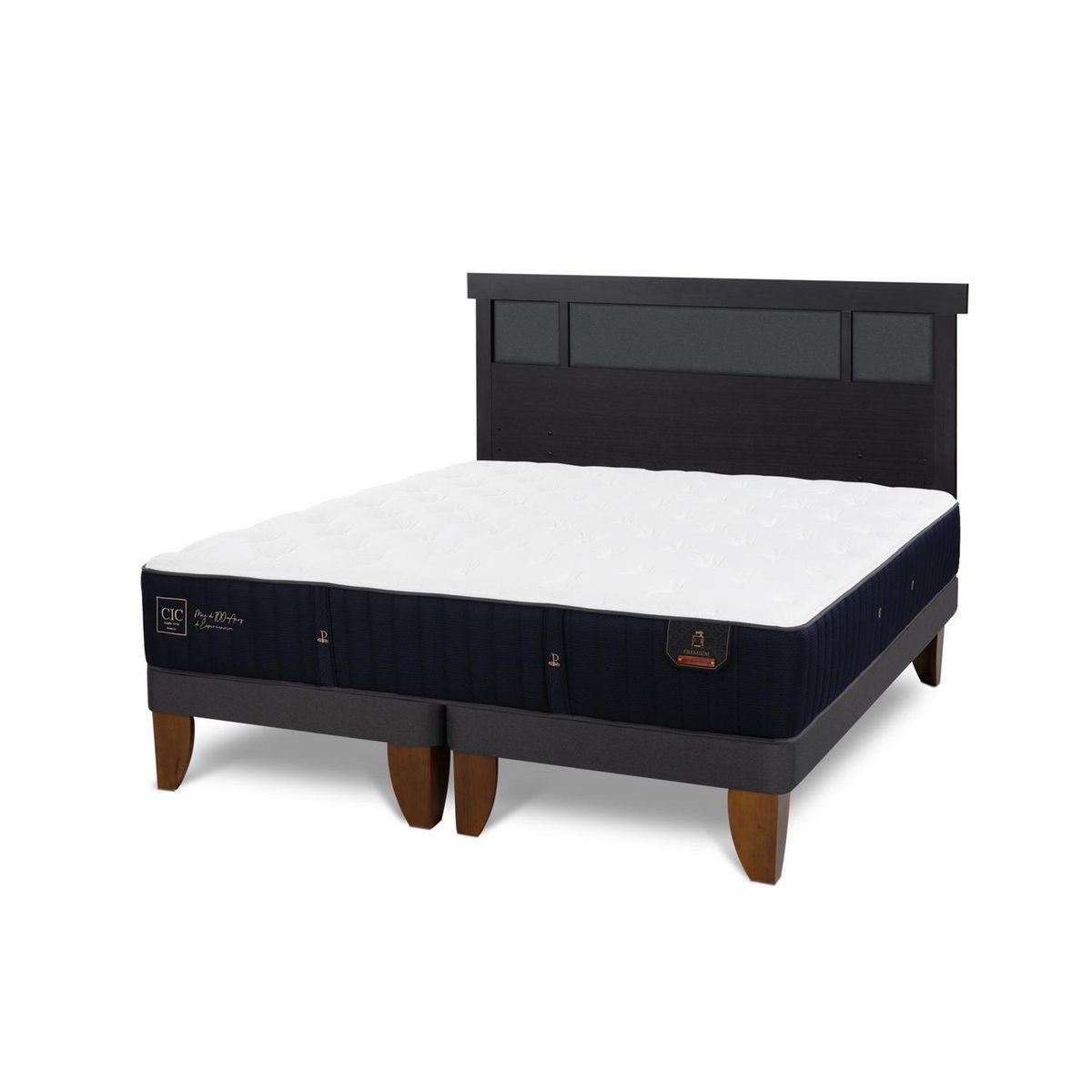CIC - Cama Europea premium king Respaldo Dublin negro
