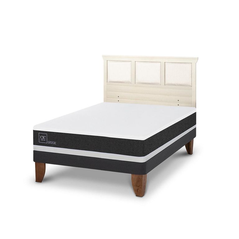 Cama Europea Ortopedic 2P Bn Respaldo Torino Alpino