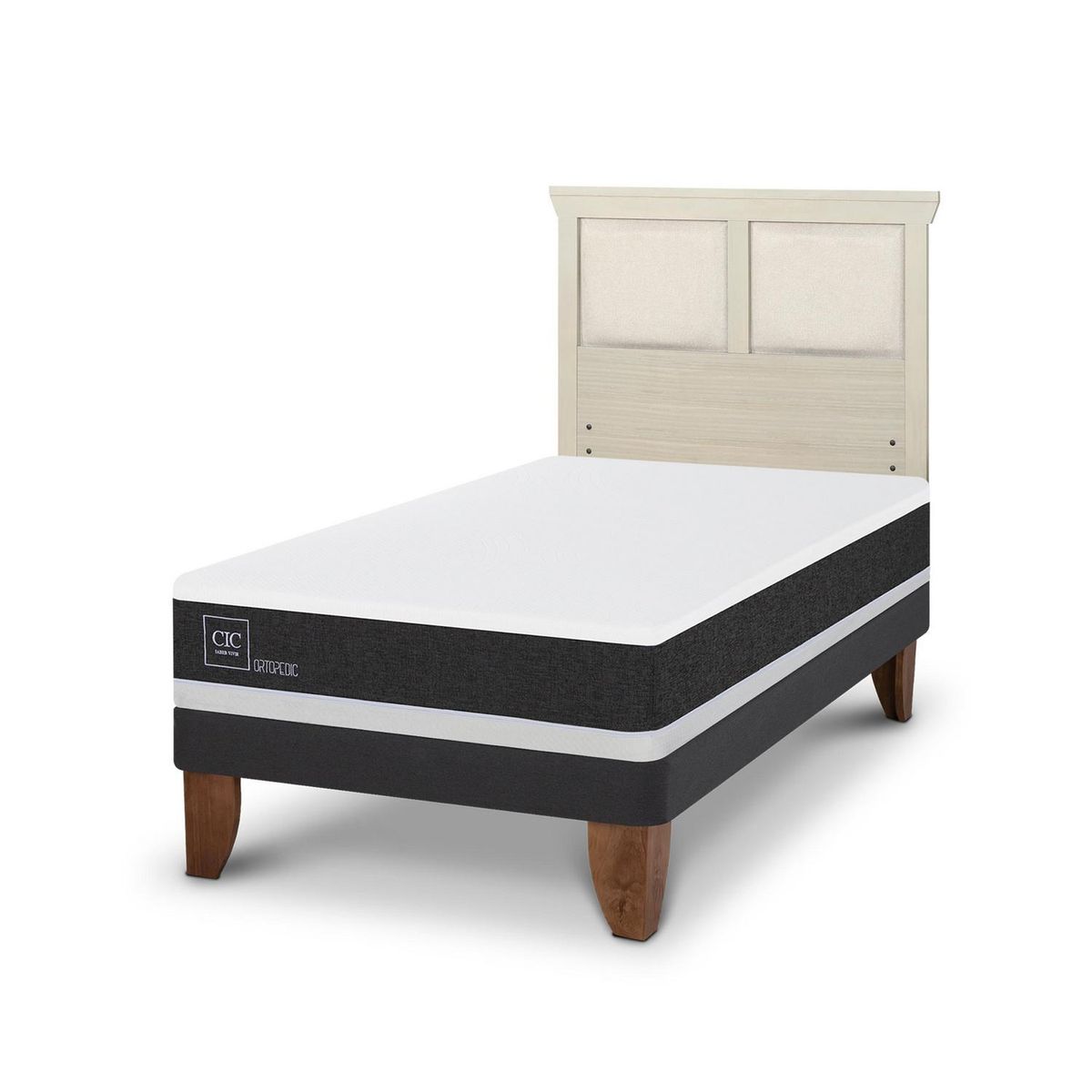 CIC - Cama Europea ortopedic 1.5p Respaldo Torino alpino