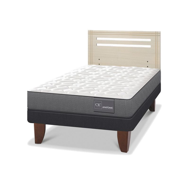 CIC - Cama Europea anatomic 1.5p Respaldo Munich alpino