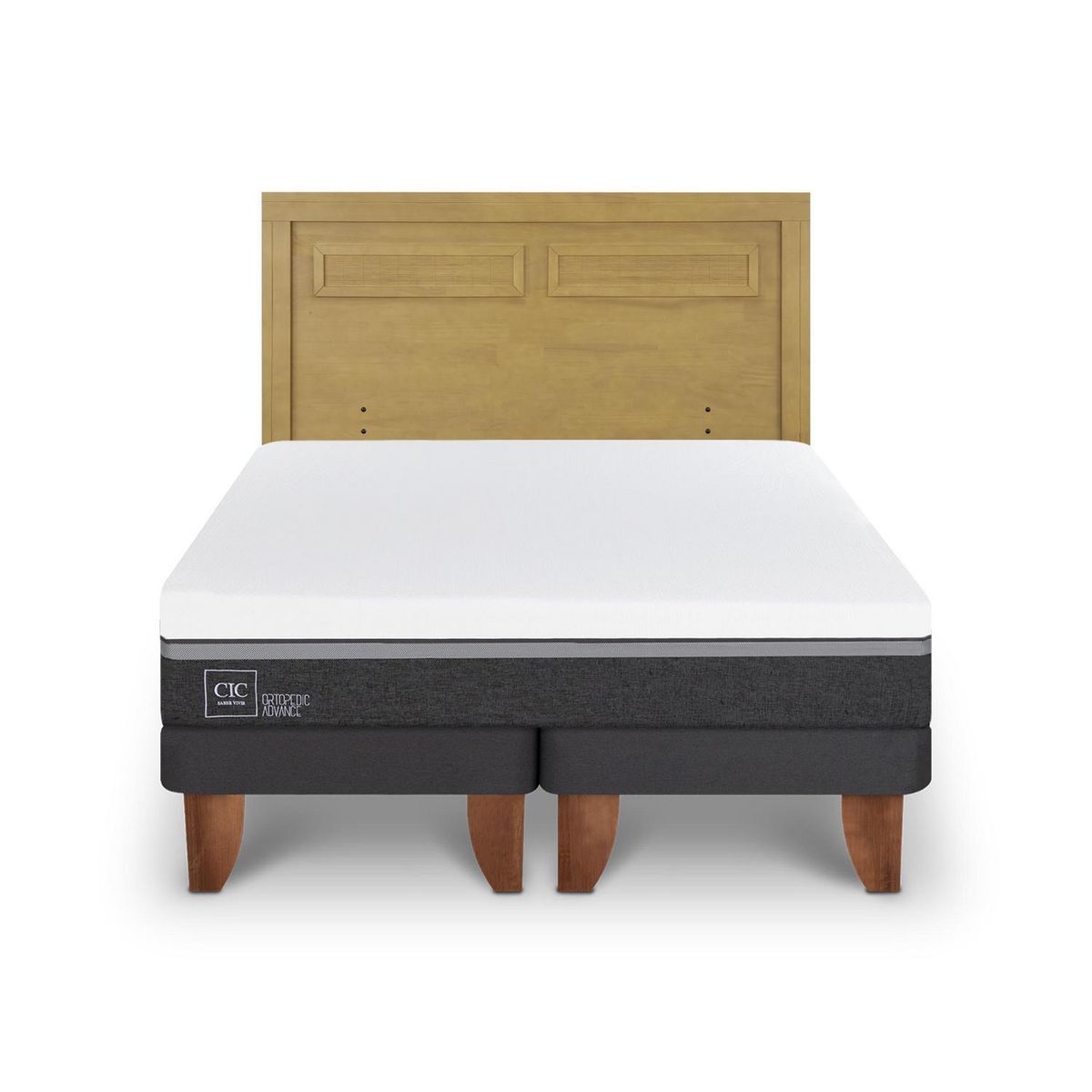 CIC - Cama Europea Ortopedic advance king Respaldo Milan mostaza