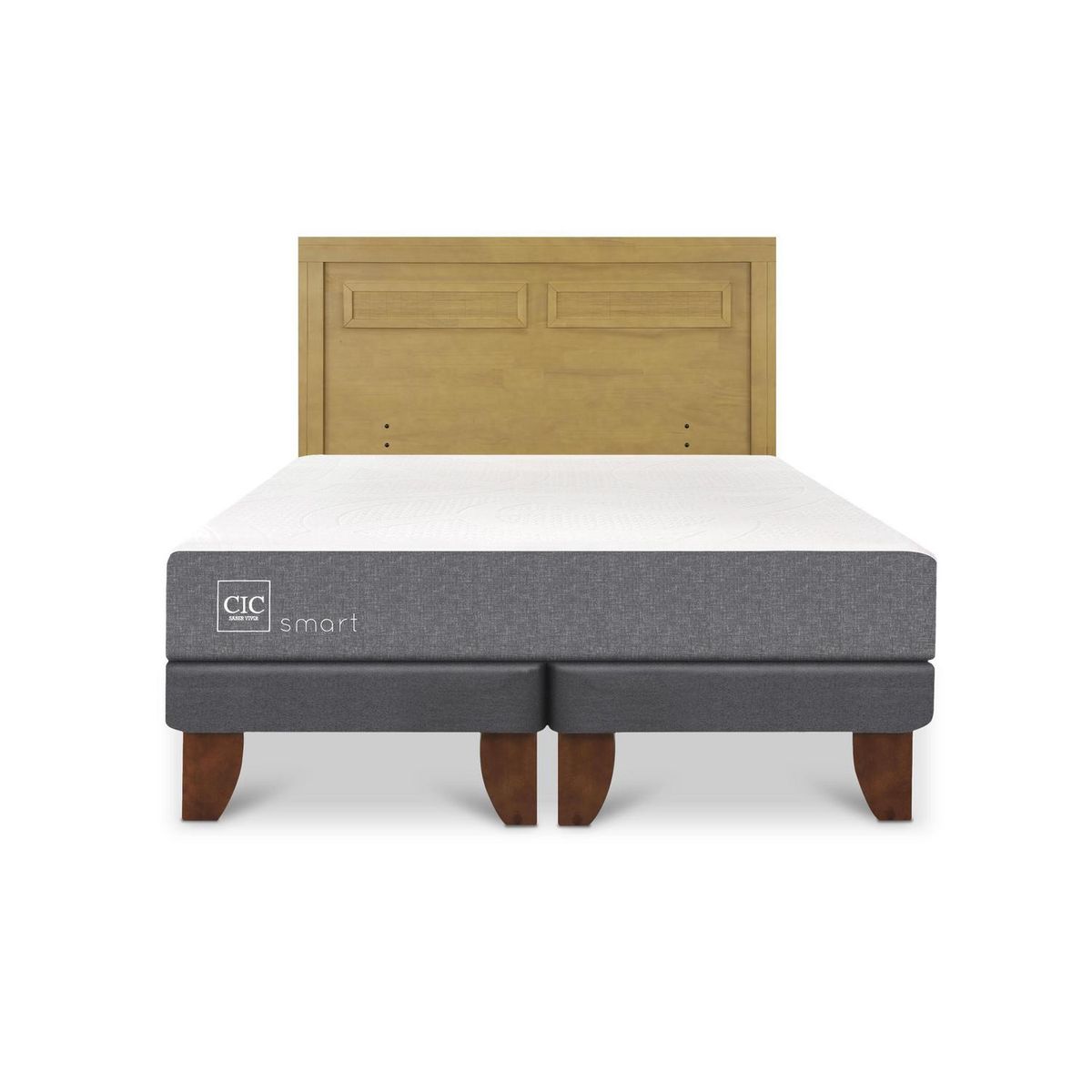 CIC - Cama Europea balance 2p bd Respaldo Milan mostaza