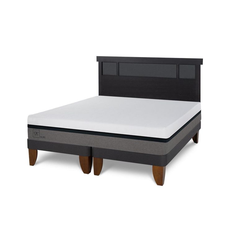 Cama Europea Balance King Respaldo Dublin Negro