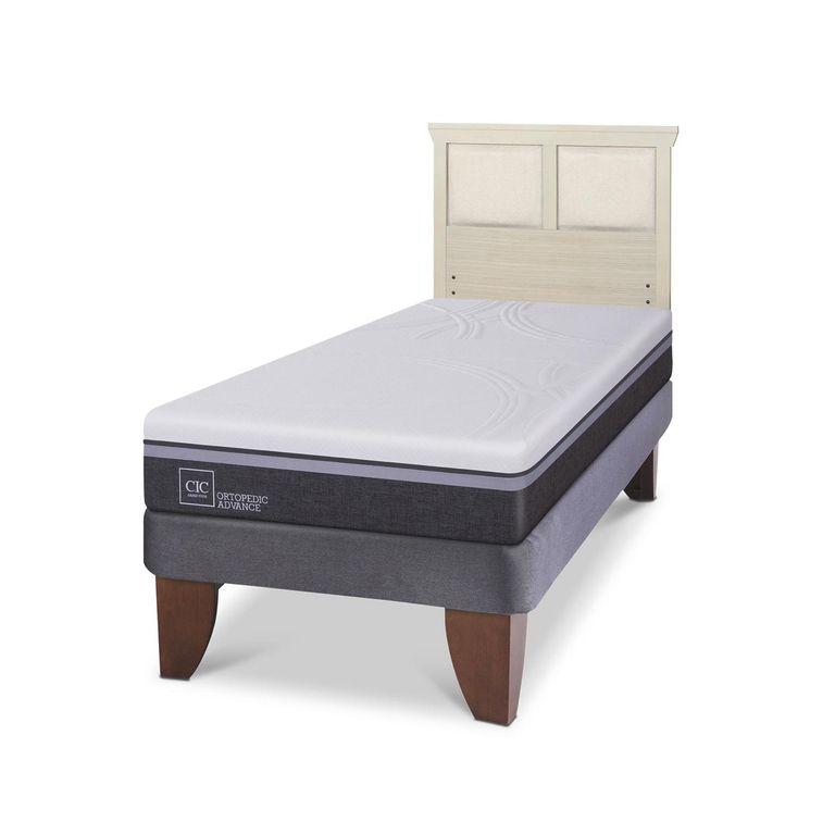 Cama Europea Ortopedic Advance 1.5P Respaldo Torino Alpino