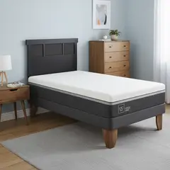 CIC - Cama Europea Ortopedic Advance 1.5P Respaldo Dublin Negro