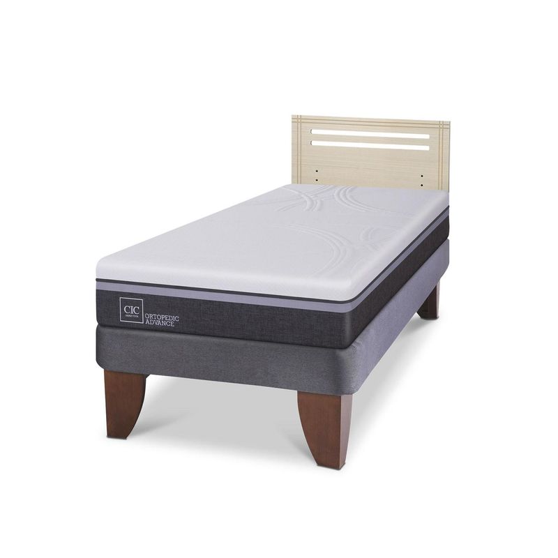CIC - Cama Europea ortopedic advance 1.5p Respaldo Munich alpino