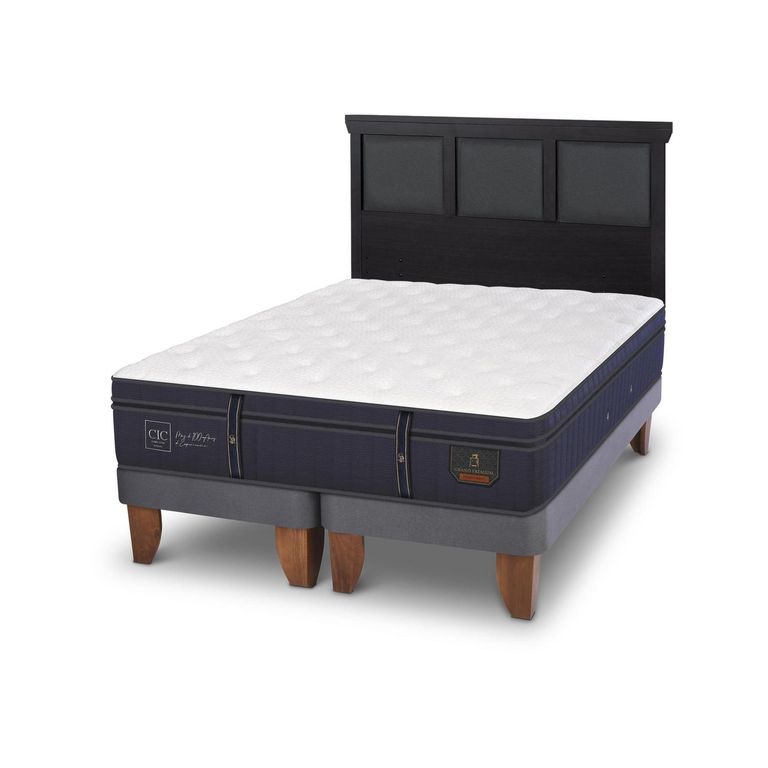 Cama Europea Grand Premium King Respaldo Torino Negro
