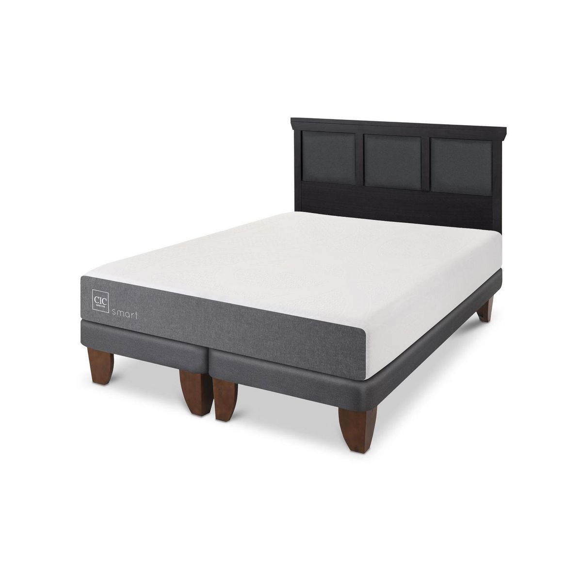 CIC - Cama Europea Smart king respaldo Torino negro