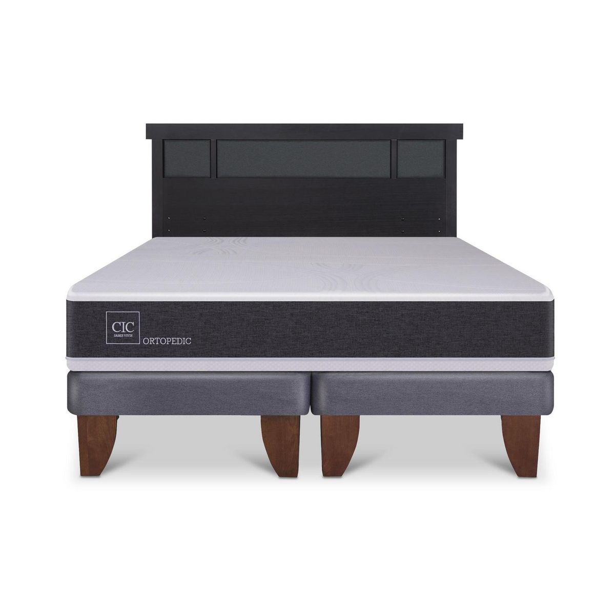 CIC - Cama Europea ortopedic 2p bd Respaldo Dublin negro