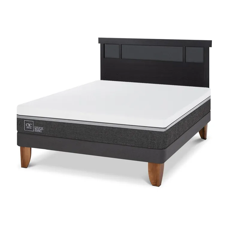 Cama Europea Ortopedic Advance 2P Bn Respaldo Dublin Negro