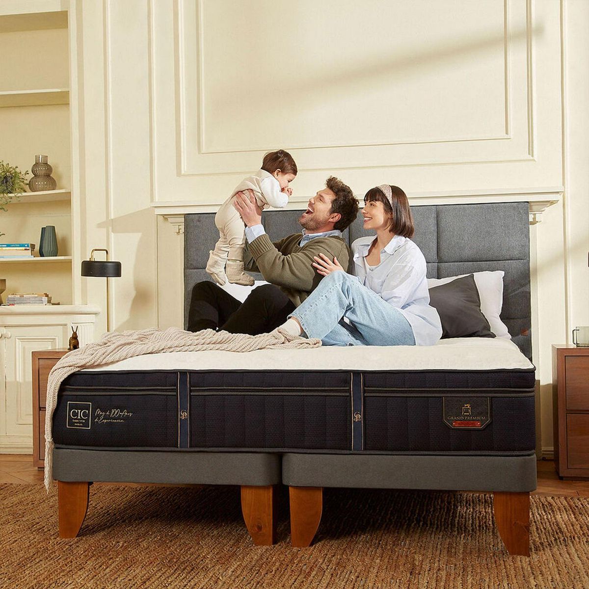 CIC - Cama Europea Grand Premium King Respaldo Milan Alpino