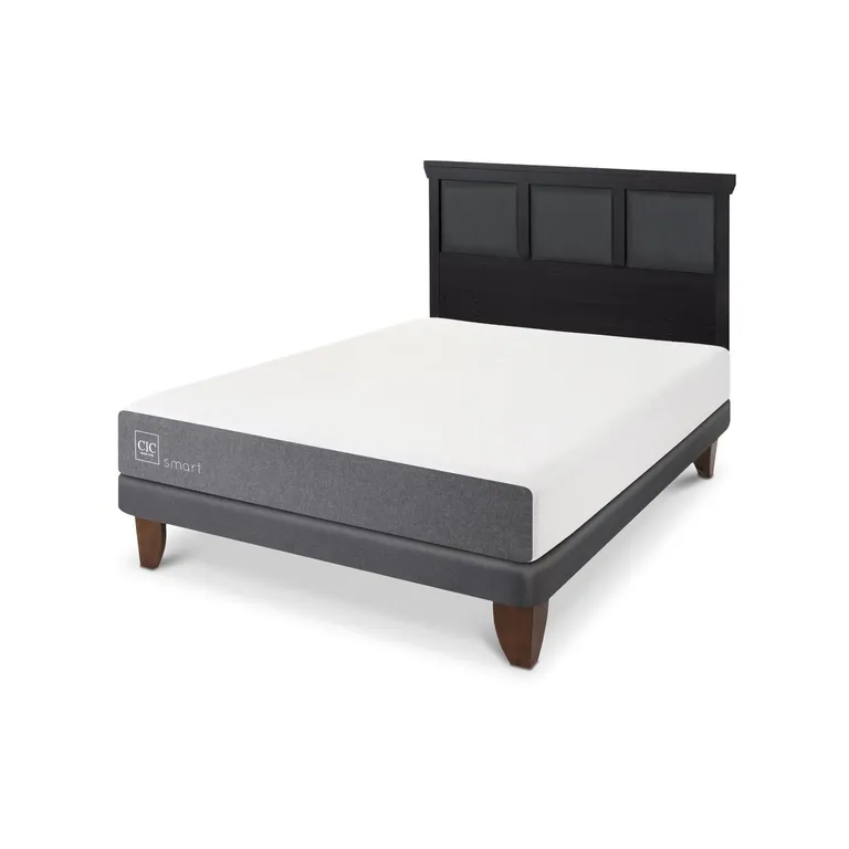 Cama Europea Smart 2P Bn Respaldo Torino Negro