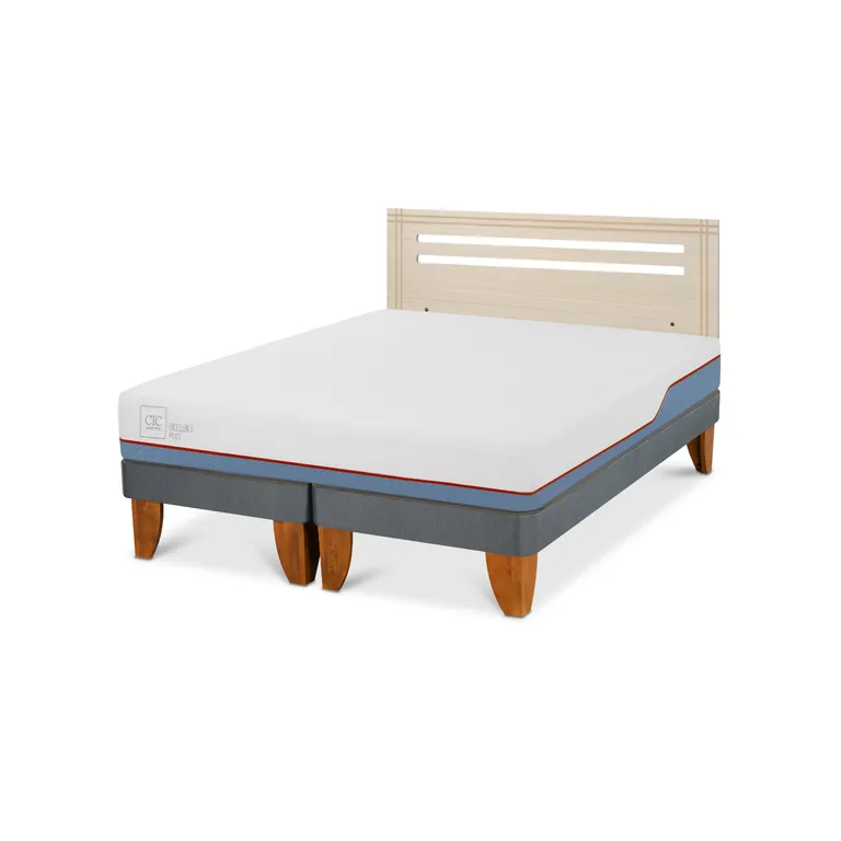 Cama Europea Excellence Plus 2P Bd Respaldo Munich Alpino