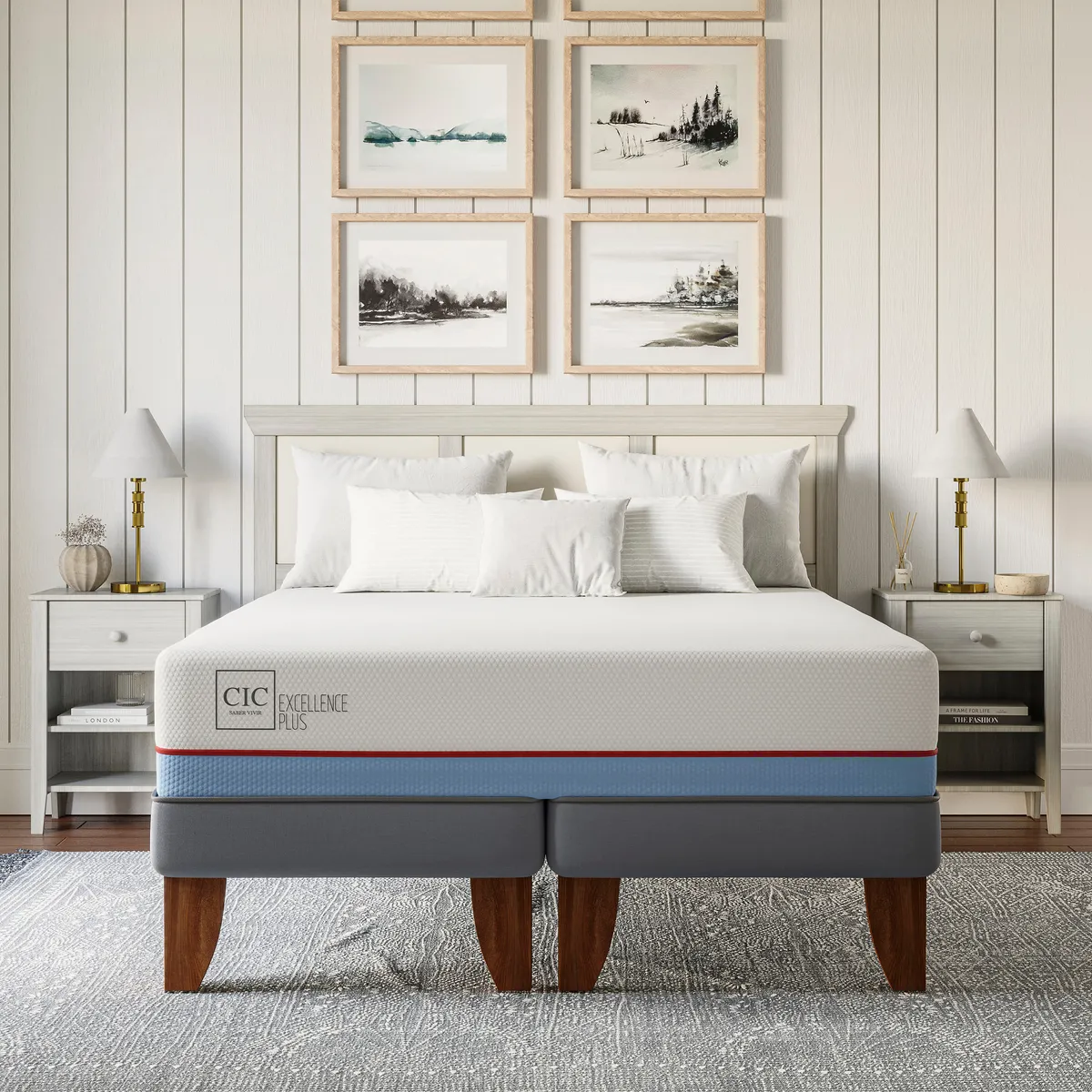 CIC - Cama Europea excellence plus 2p bd Respaldo Munich alpino