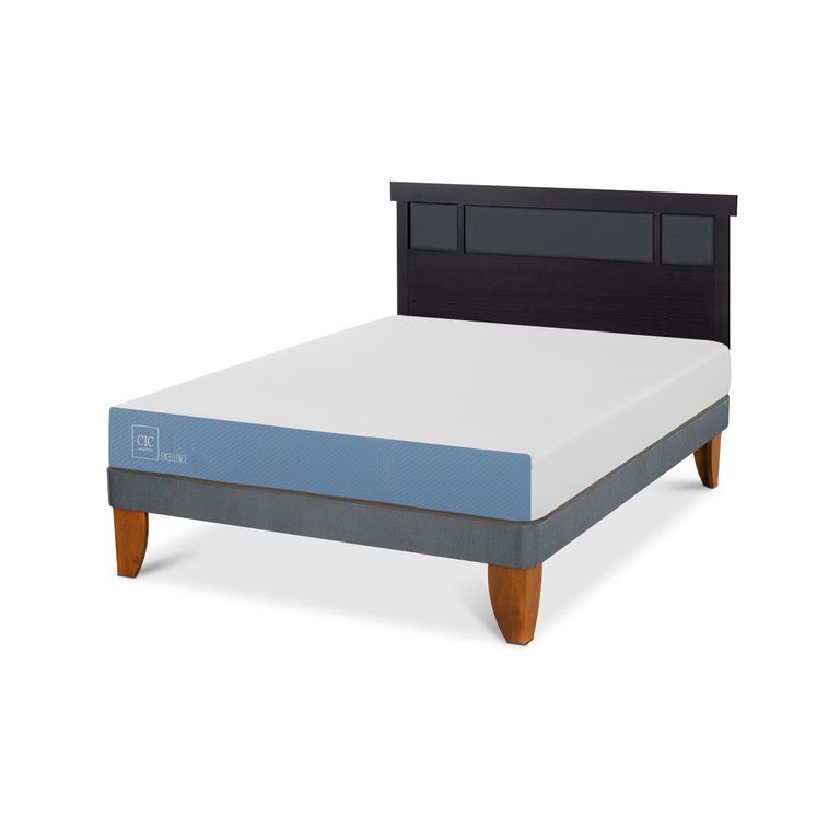 Cama Europea Excellence Plus 2P Bn Respaldo Dublin Negro