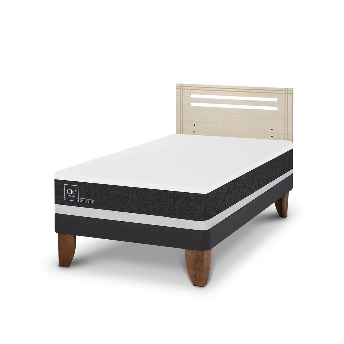 CIC - Cama Europea ortopedic 1.5p Respaldo Munich alpino