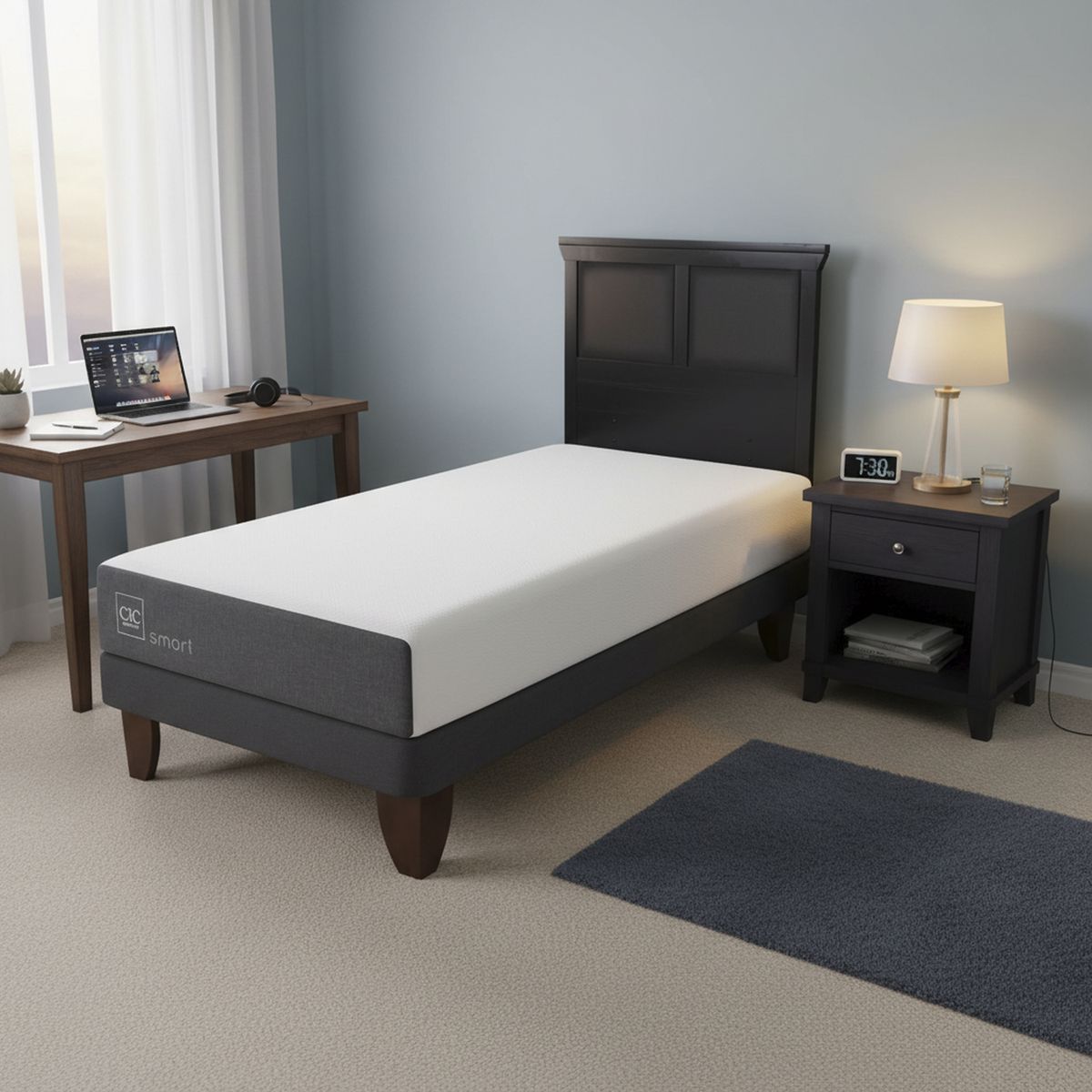 CIC - Cama Europea Smart 1P Respaldo Torino Negro
