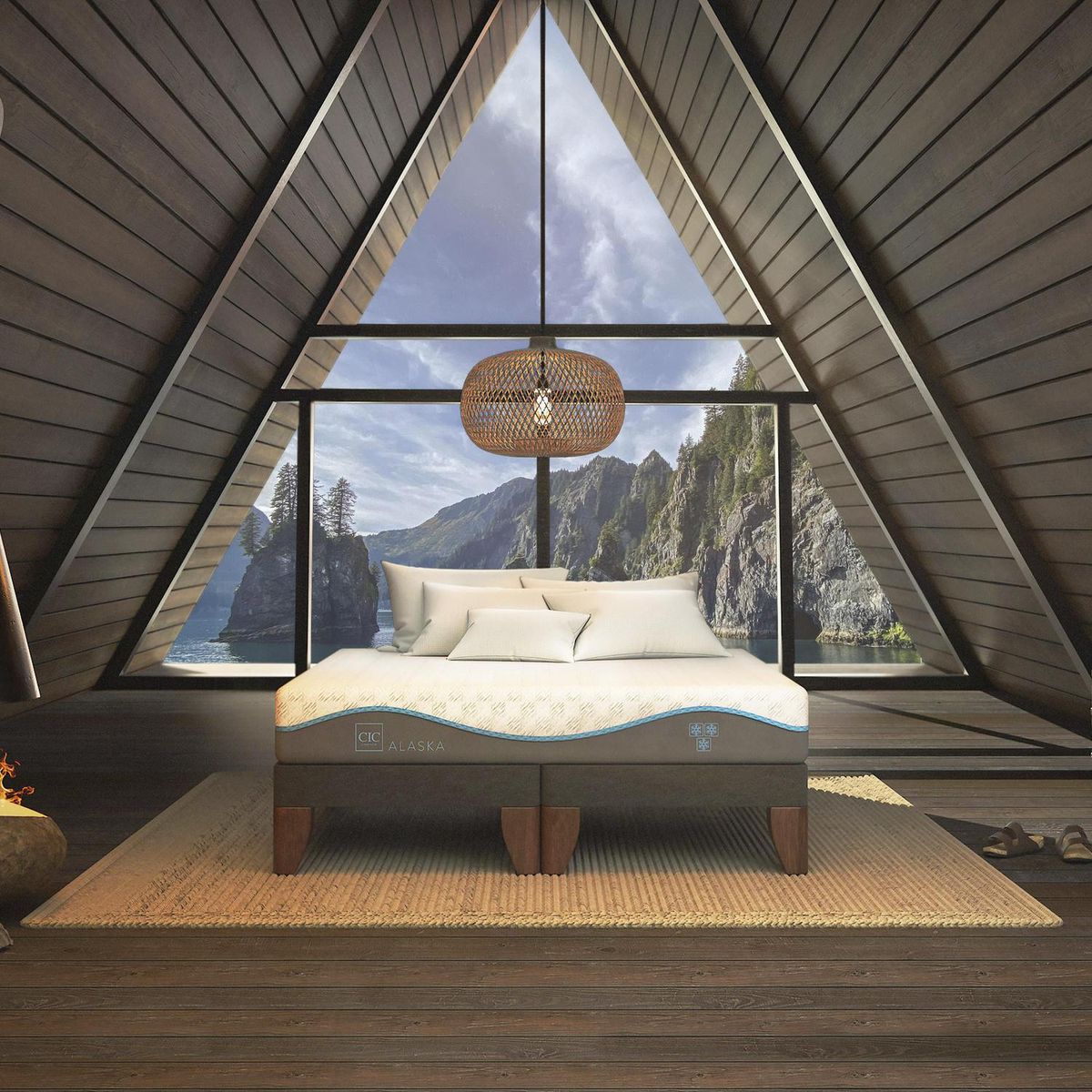 CIC - Cama Europea alaska king Respaldo Milan alpino