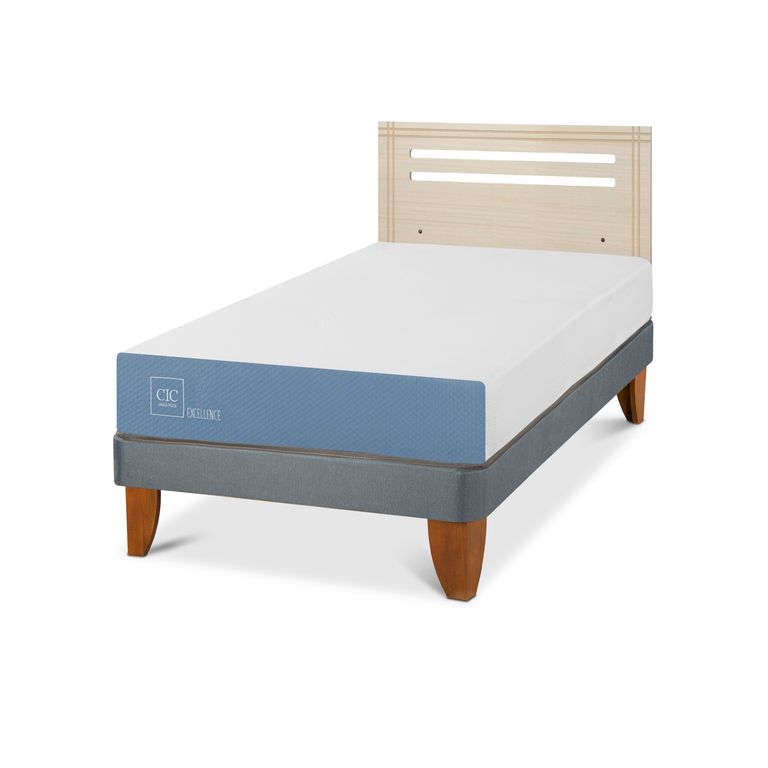 Cama Europea Excellence 1.5P Respaldo Munich Alpino