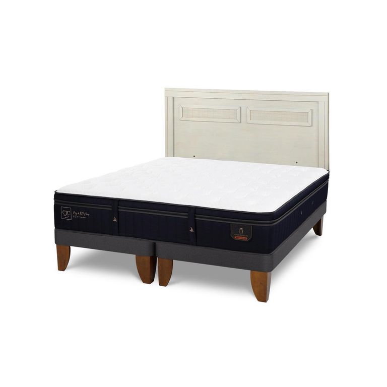 Cama Europea Super Premium King Respaldo Milan Alpino