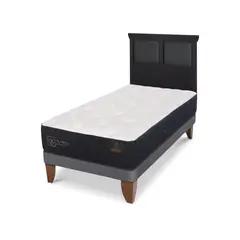 CIC - Cama Europea premium 1.5p Respaldo Torino negro