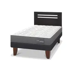 CIC - Cama Europea anatomic 1.5p Respaldo Munich negro