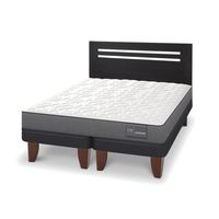 Cama Europea Anatomic 2P Bd Respaldo Munich Negro