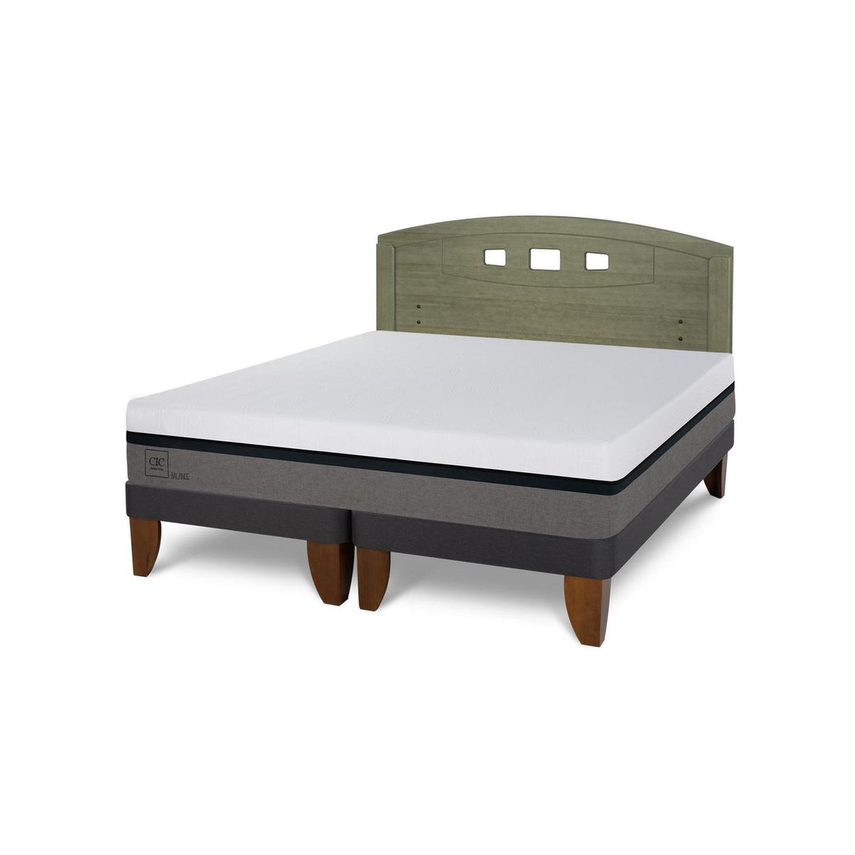 CIC - Cama Europea new balance 2p bd Respaldo Gales olivo