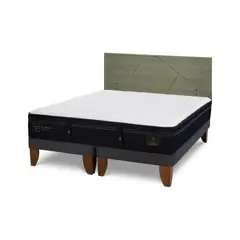 CIC - Cama Europea Super Premium 2P Bd Respaldo Villarrica Olivo
