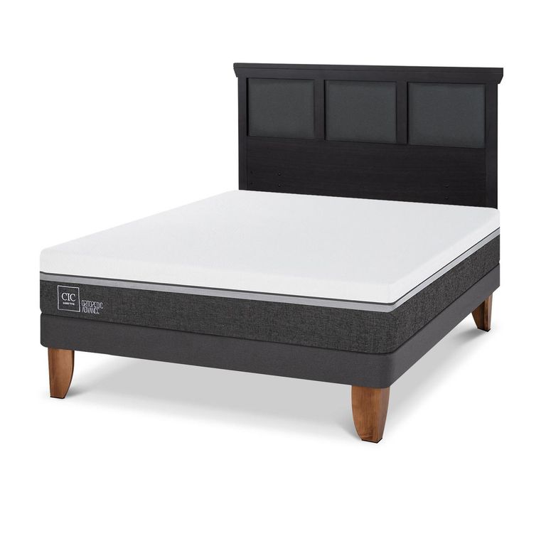 Cama Europea Ortopedic Advance 2P Bn Respaldo Torino Negro