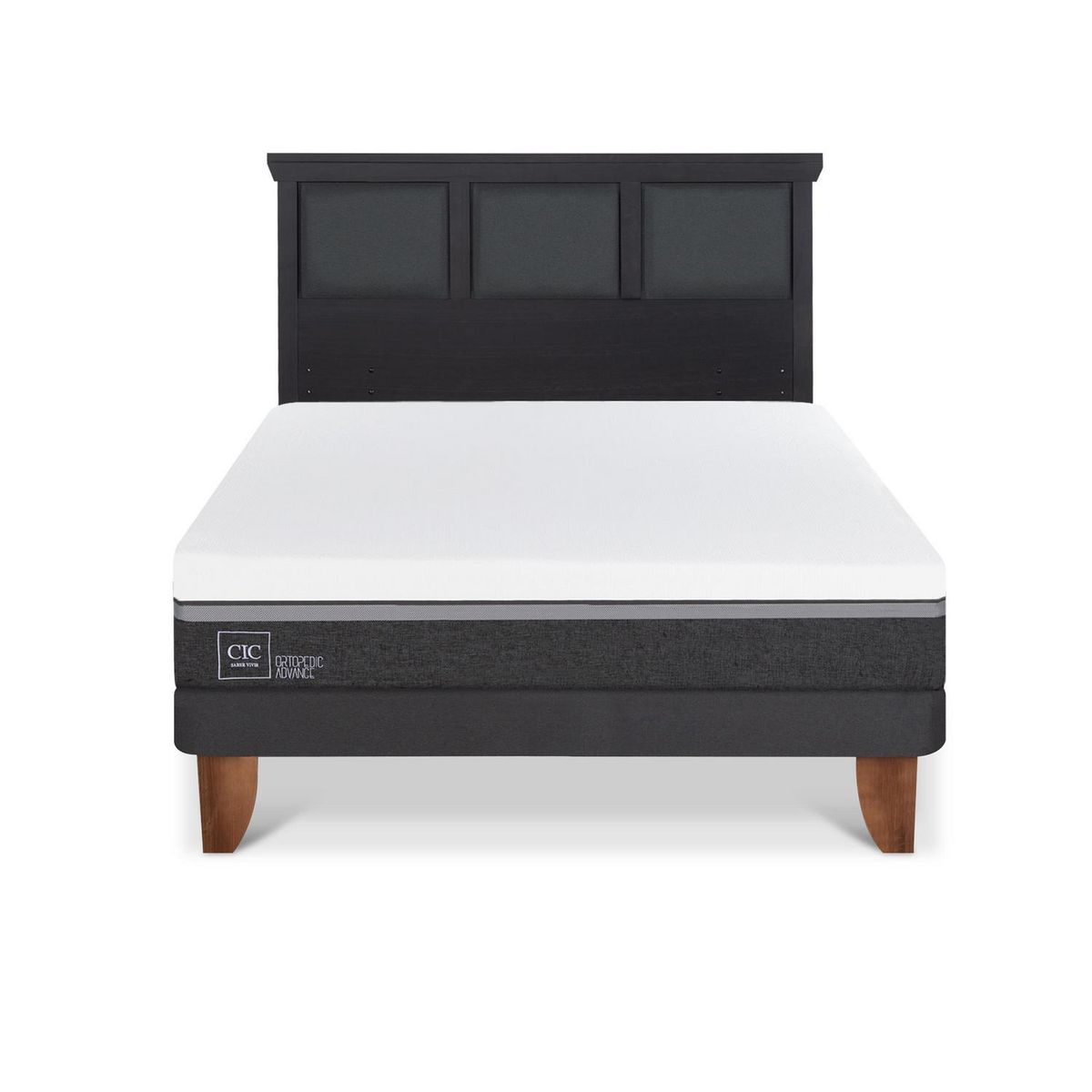 CIC - Cama Europea Ortopedic Advance 2P Bn Respaldo Torino Negro