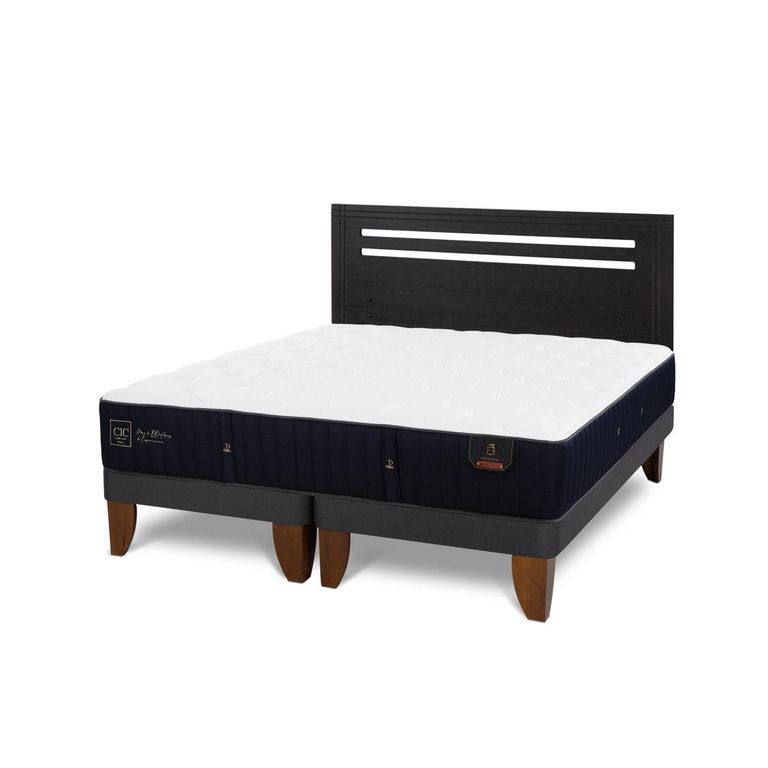 Cama Europea Premium 2P Bd Respaldo Munich Negro