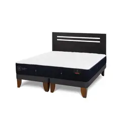 CIC - Cama Europea Premium 2P Bd Respaldo Munich Negro