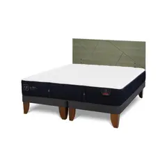 CIC - Cama Europea premium 2p bd Respaldo Villarrica olivo