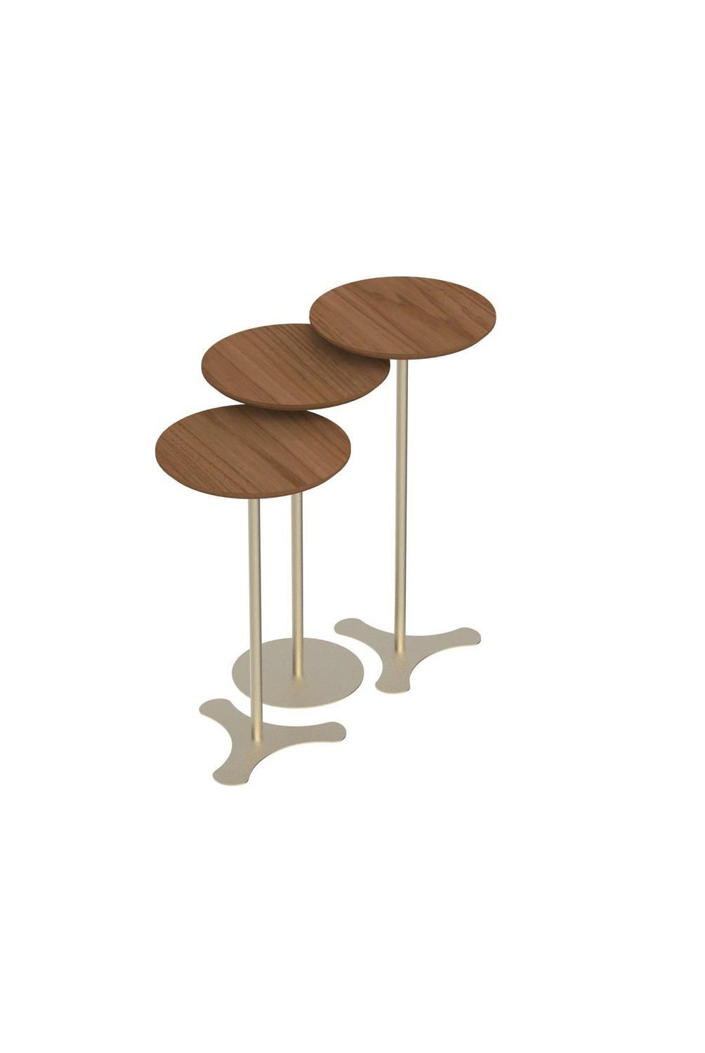 DECOCASA - Set mesas Orb Champagne 30x30x60.6 cm