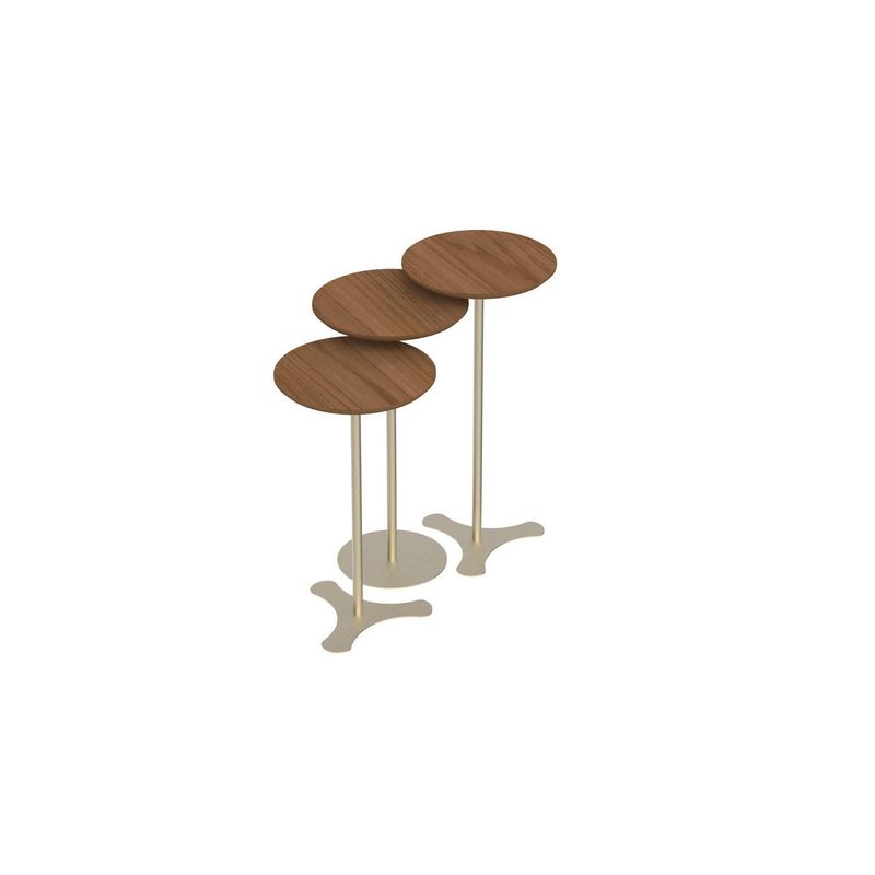 DECOCASA - Set mesas Orb Champagne 30x30x60.6 cm