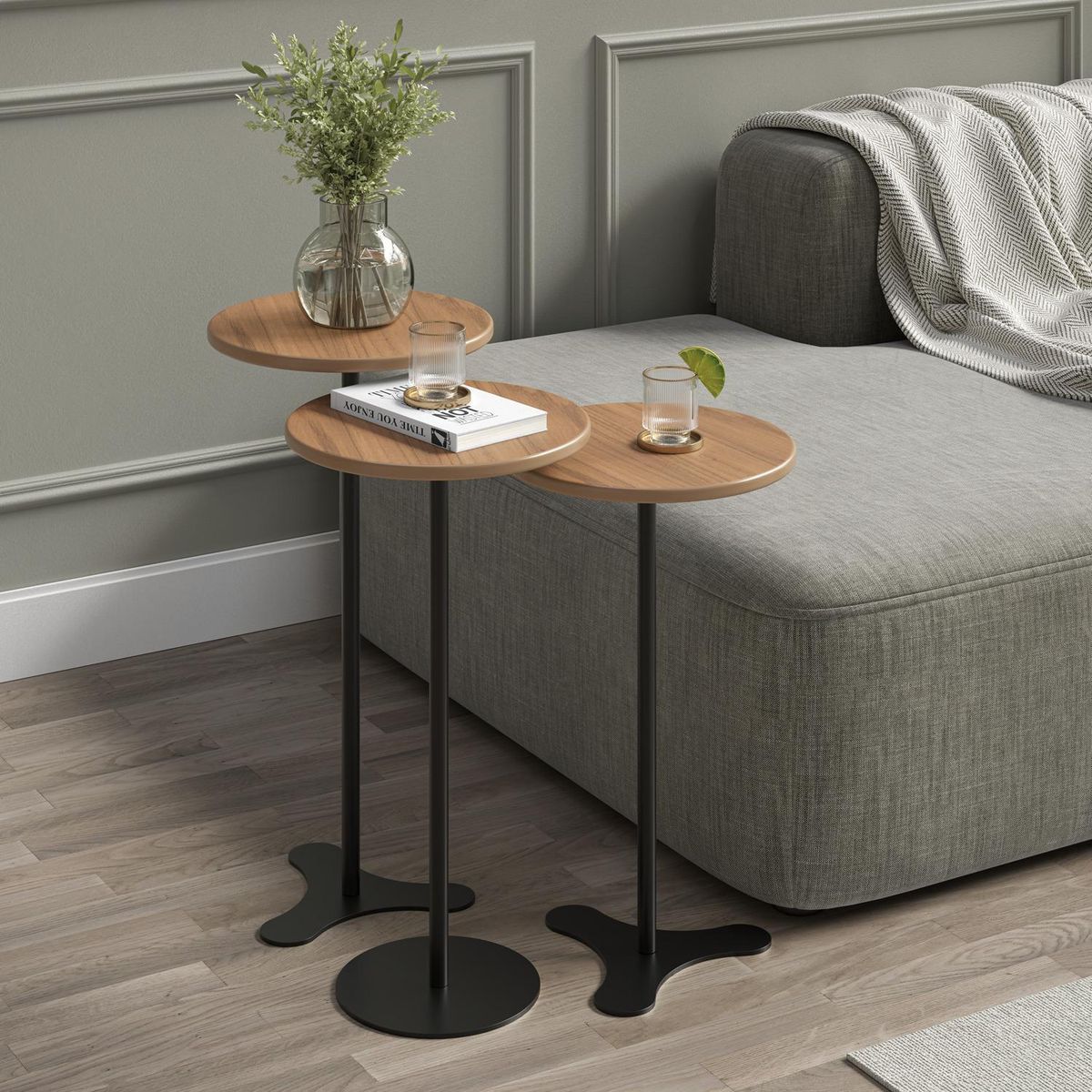 DECOCASA - Set mesas Orb Negro 30x30x60.5 cm