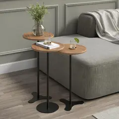 DECOCASA - Set mesas Orb Negro 30x30x60.5 cm