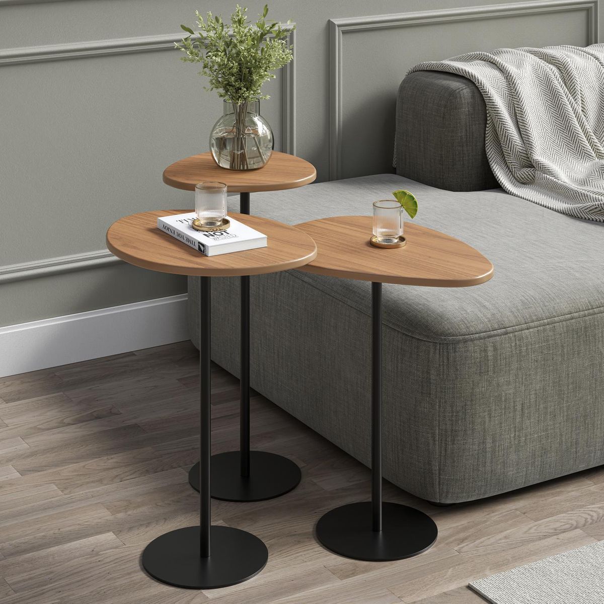 DECOCASA - Set mesas Botanic Negro 30.3x29x60.5 cm