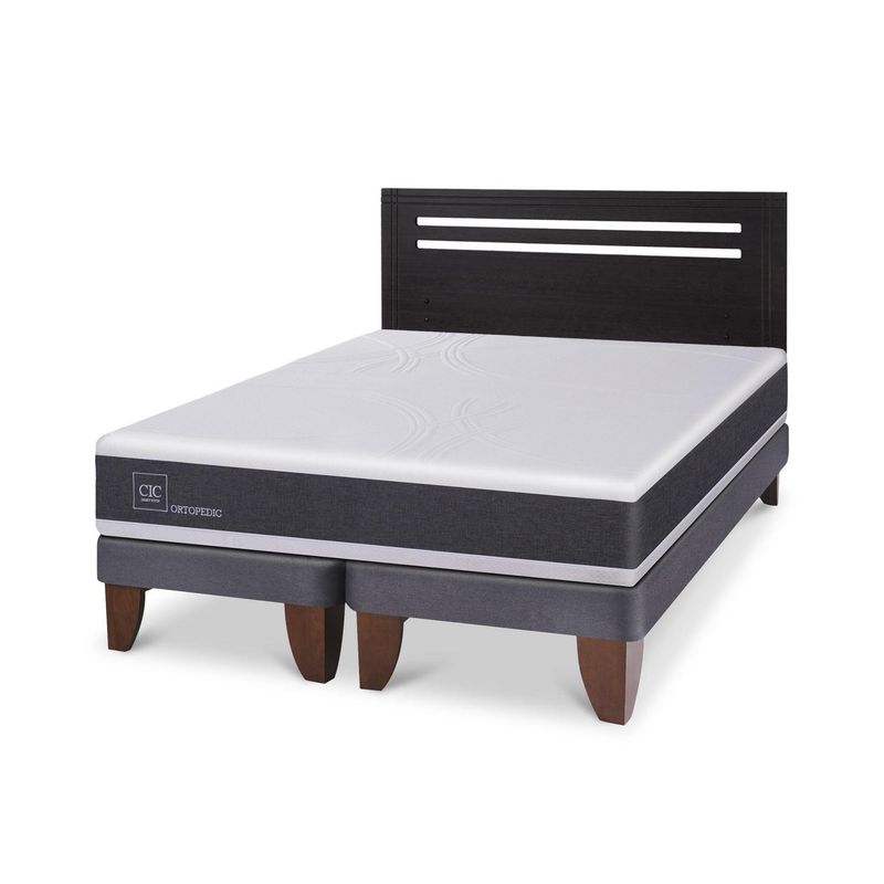 CIC - Cama Europea ortopedic 2p bd Respaldo Munich negro
