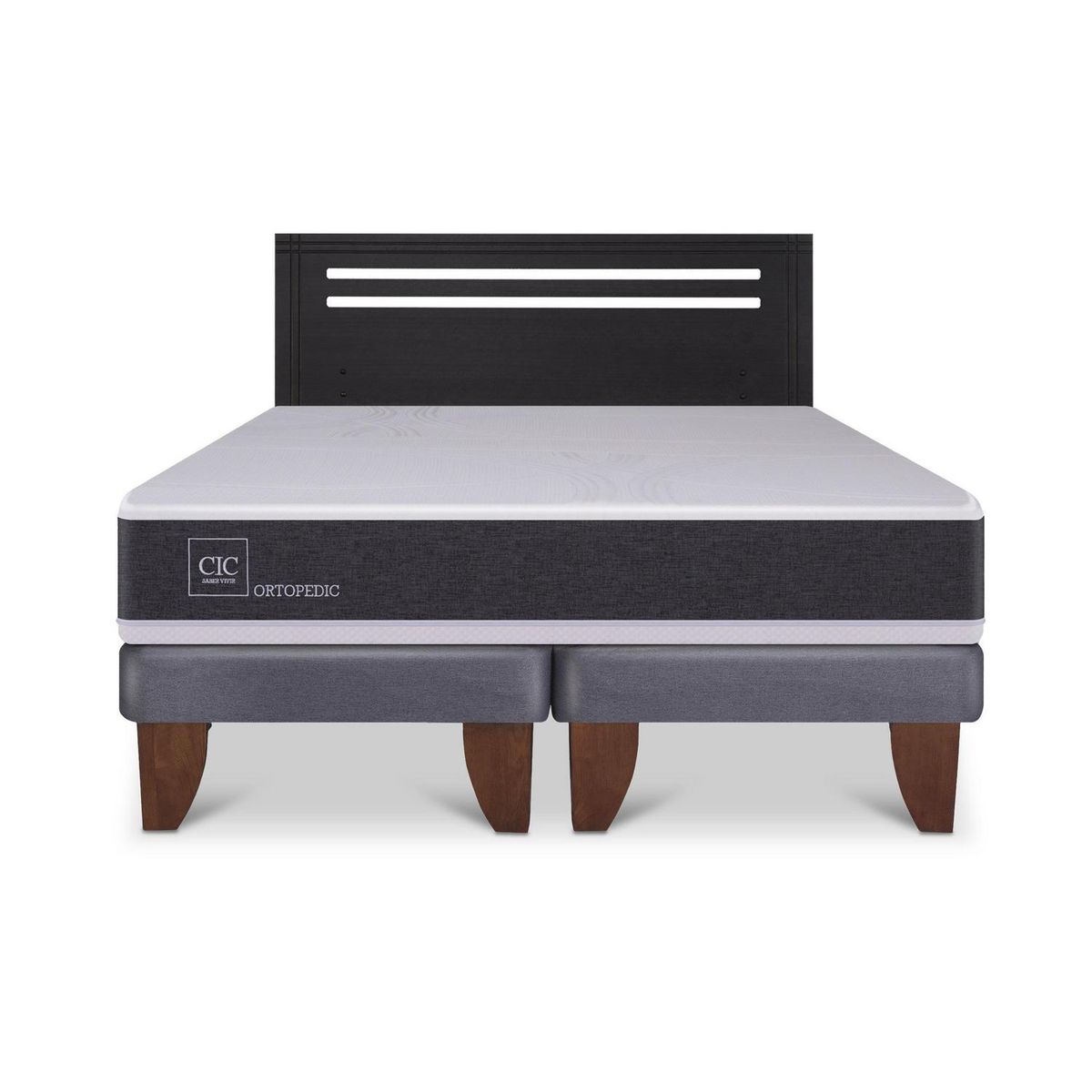 CIC - Cama Europea ortopedic 2p bd Respaldo Munich negro