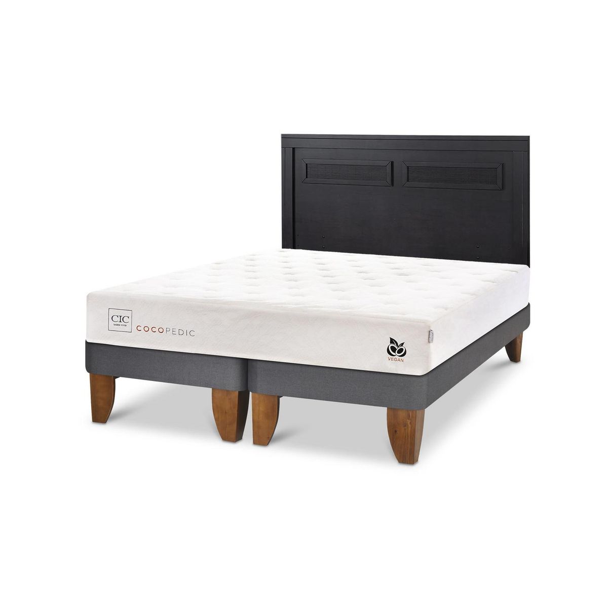 CIC - Cama Europea cocopedic king Respaldo Milan negro