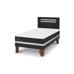 CIC - Cama Europea ortopedic 1.5p Respaldo Munich negro