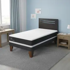 CIC - Cama Europea Ortopedic 1.5P Respaldo Munich Negro