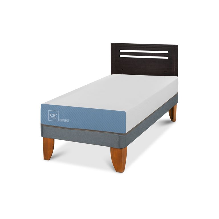 Cama Europea Excellence 1P Respaldo Munich Negro