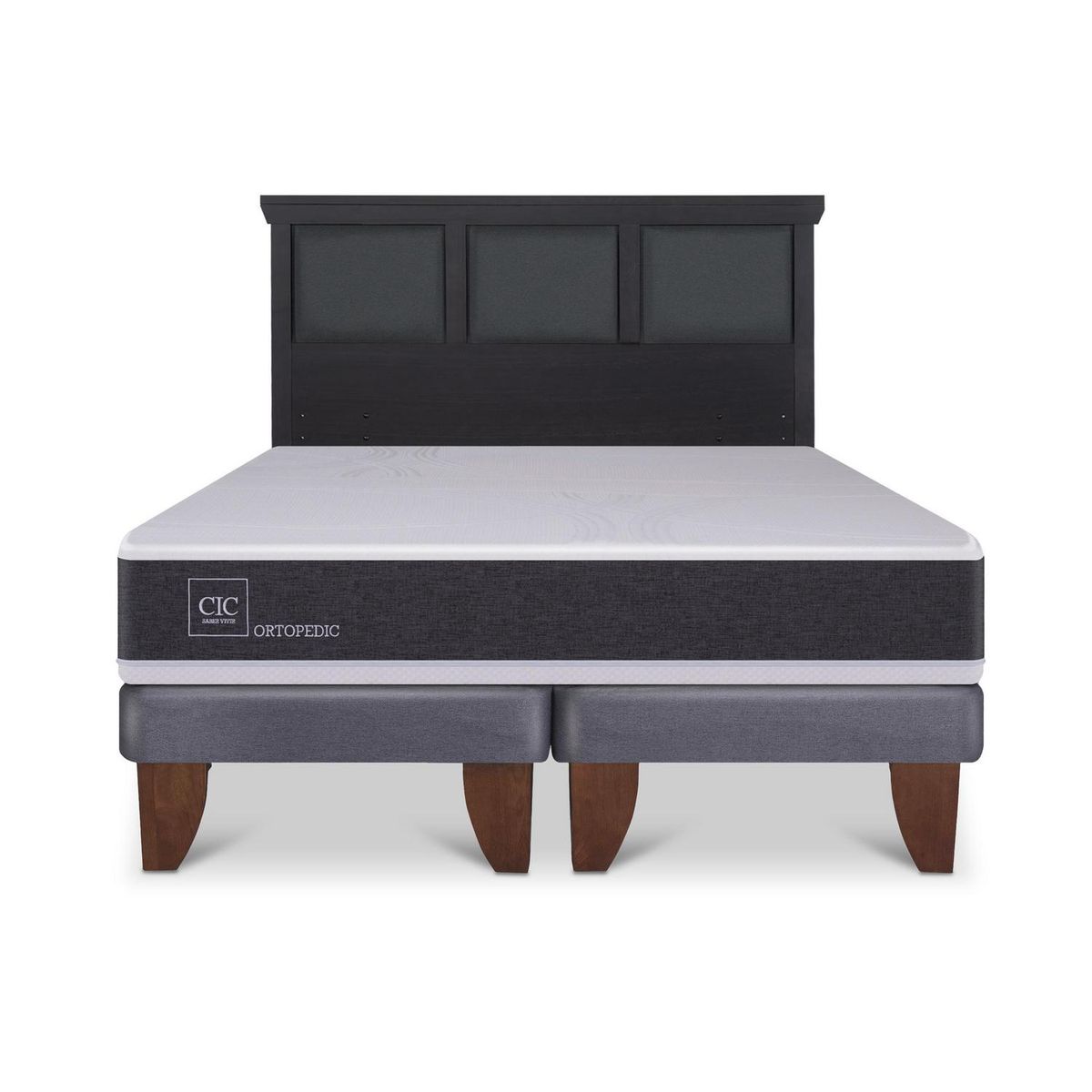 CIC - Cama Europea ortopedic king Respaldo Torino negro