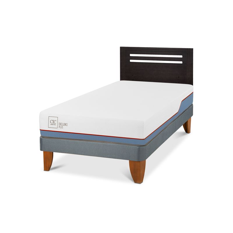 CIC - Cama Europea excellence plus 1.5p Respaldo Munich negro